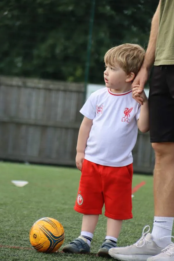 Children at a uSports toddler football class
