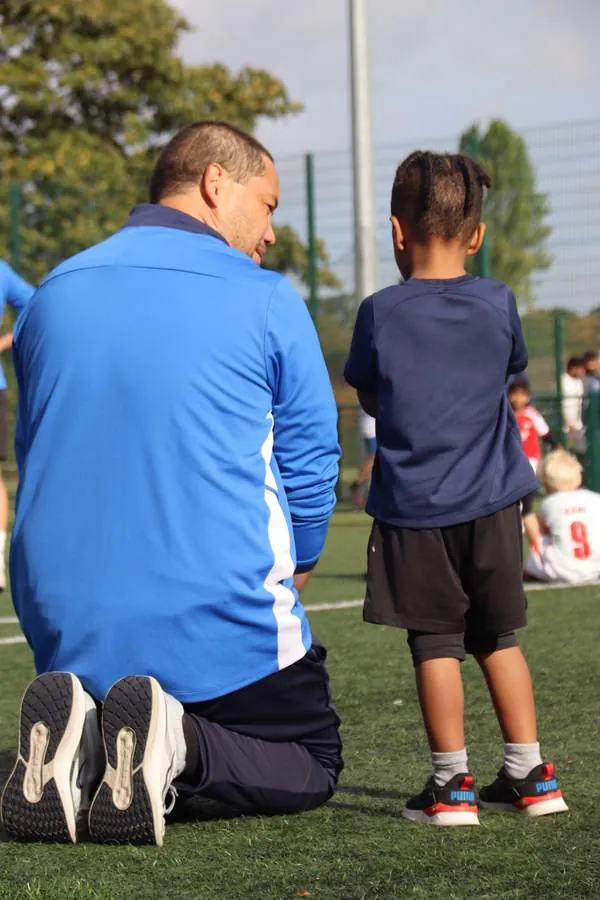 Children at a uSports infant football development centre