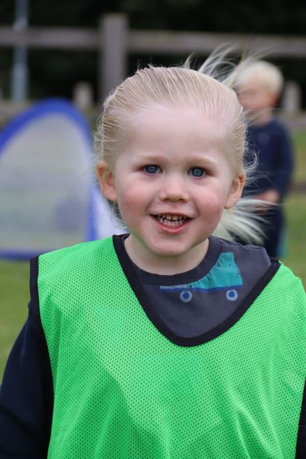Children at a uSports toddler football class