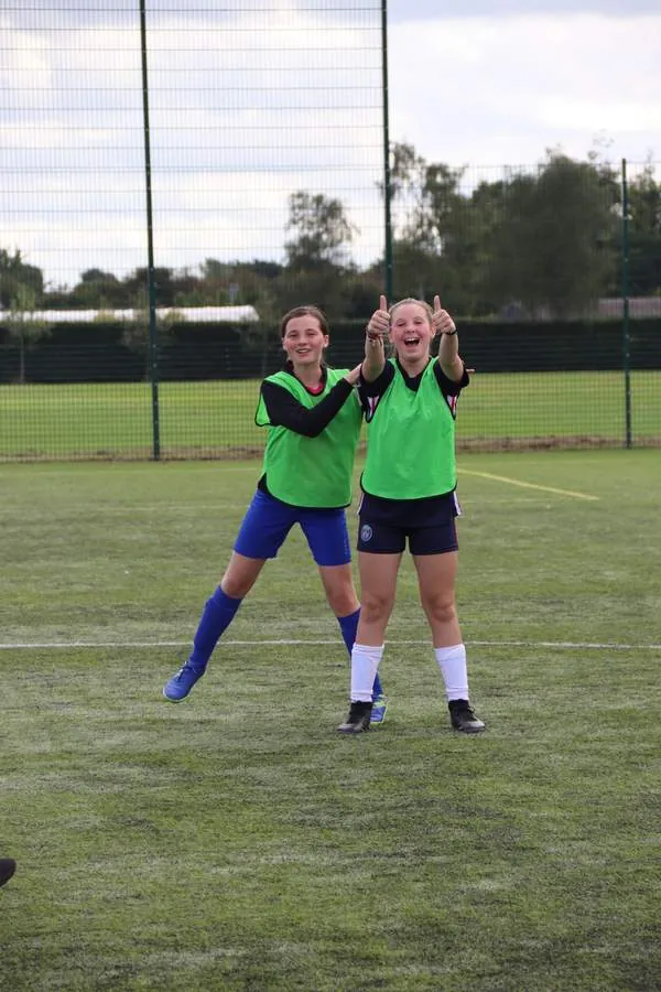 Girls at a uSports girls only football holiday camp