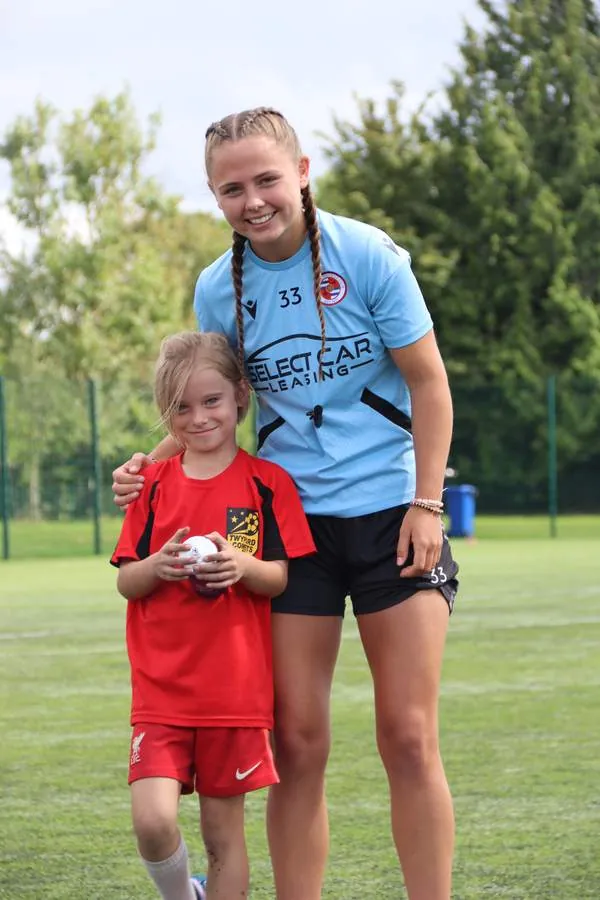 Girls at a uSports girls only football holiday camp