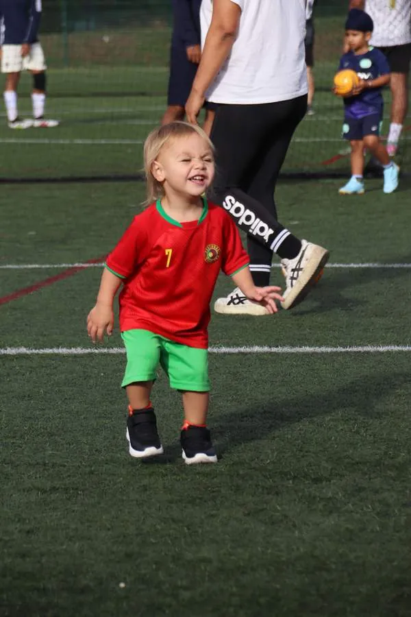 Children at a uSports toddler football class