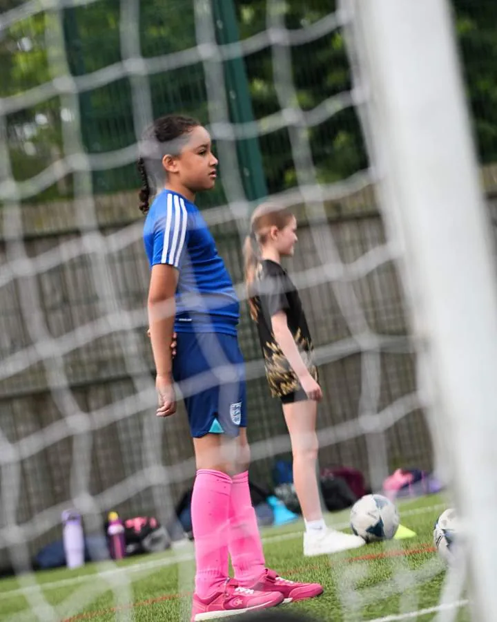 Girls at a uSports girls only football holiday camp