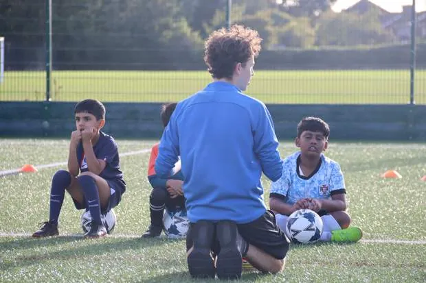 Children at a uSports football development centre session