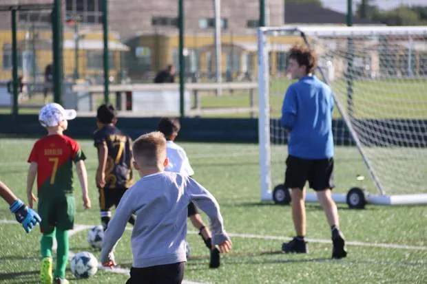 Children at a uSports football development centre session
