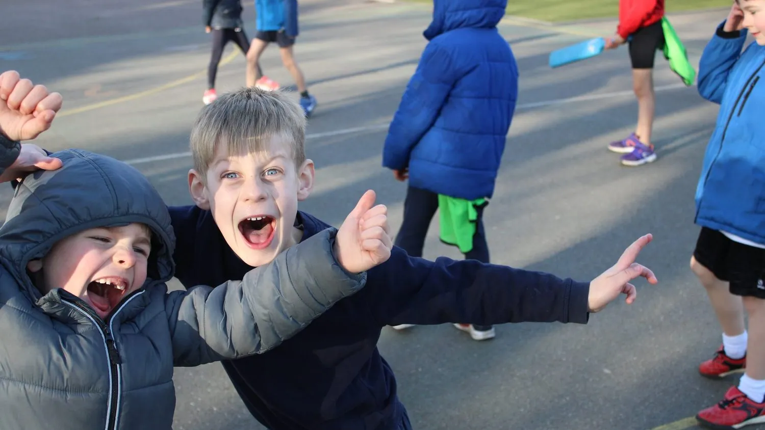 Children enjoying a uSports session in a school playground