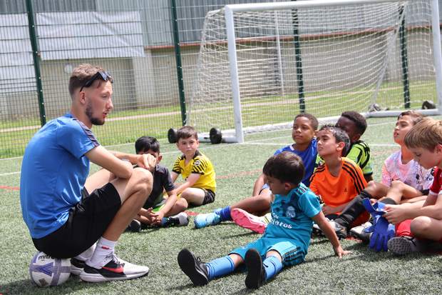 Children at a uSports football development centre session